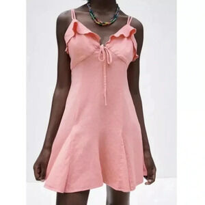 Zara linen blend mini dress